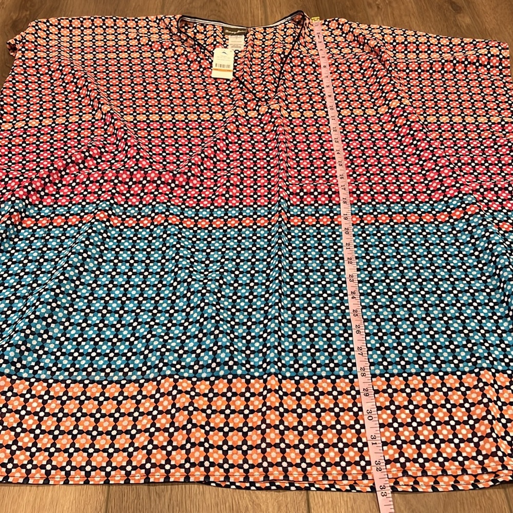 NWT Tommy Bahama Pool Tile V Neck Tunic Swim Coverup Beach Pool Sz Small/Medium - Picture 7 of 9